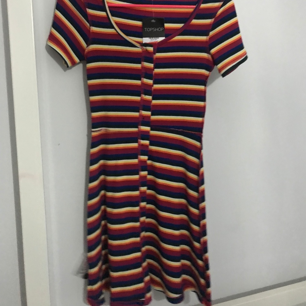 TopShop Multicolored Fit & Flare Dress